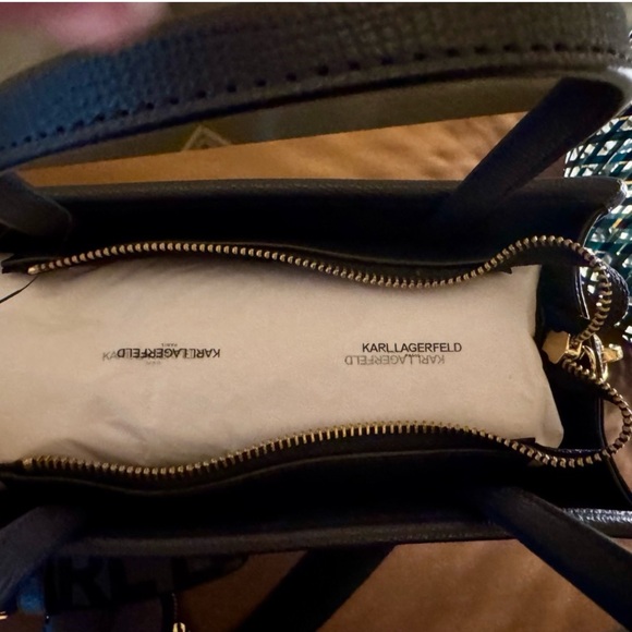 Karl Lagerfeld Navy Checkered Women's Bag NWT - Picture 11 of 12